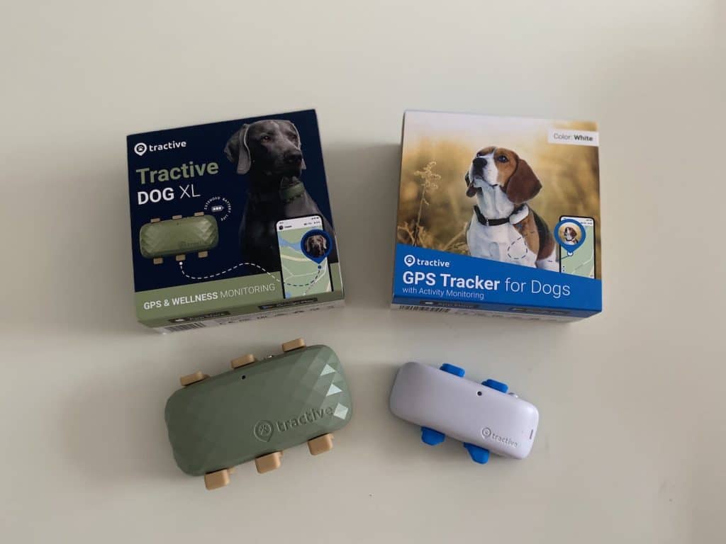 bild på tractive dog xl och dog 4 sida vid sida